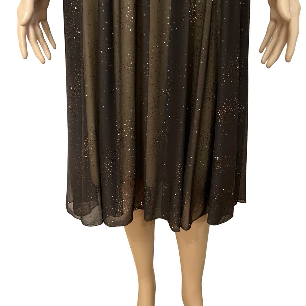 Connected Apparel Glitter Sequin Midi Dress 6 Cocktail Party Y2K Whimsigoth - Picture 6 of 10
